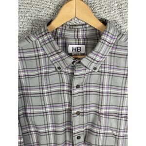 HB Harbor Bay Flannel Shirt Big Tall Men’s 3XLT 100% Cotton Cabincore Cozycore